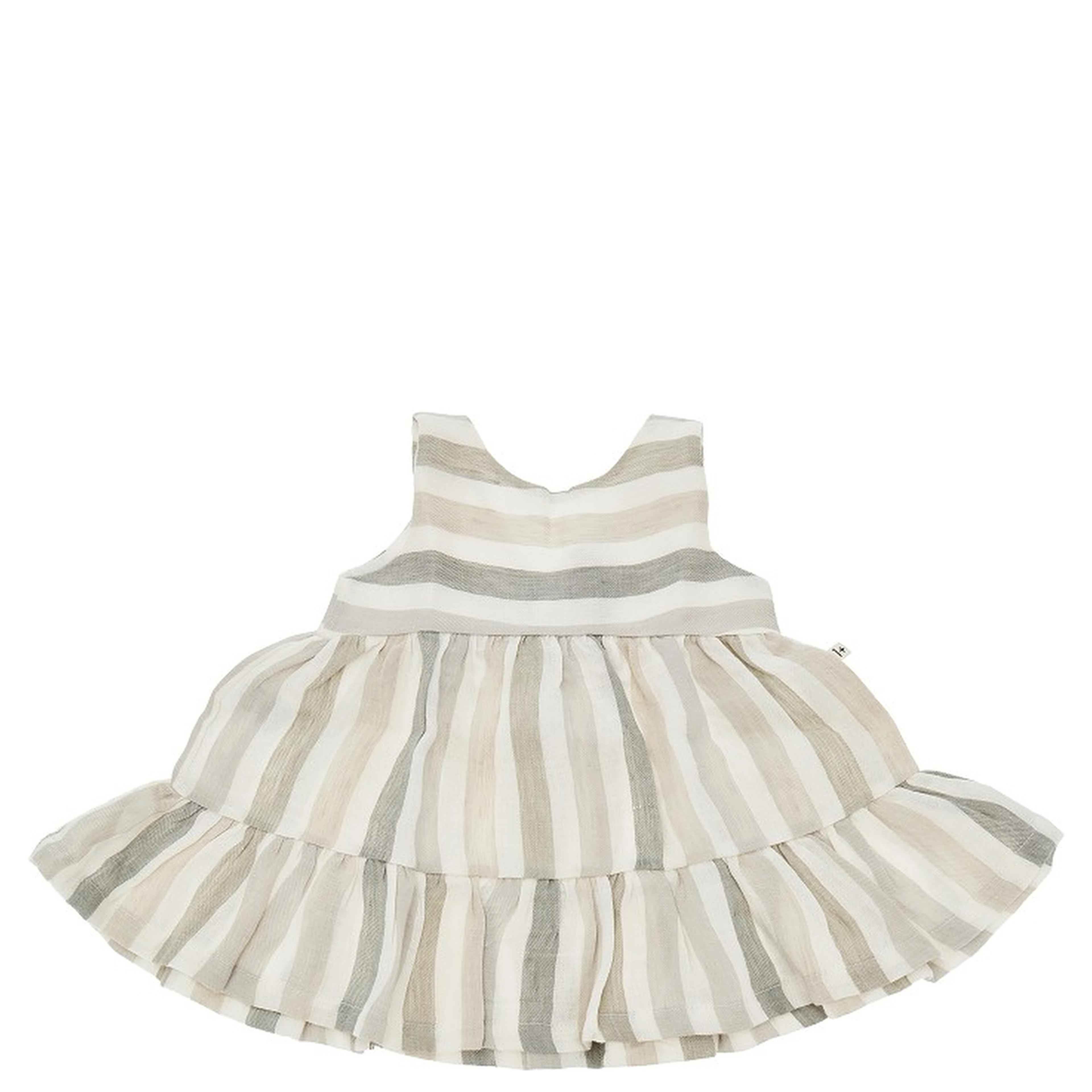 Striped linen baby dress