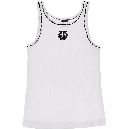 Love Birds embroidery ribbed tank top