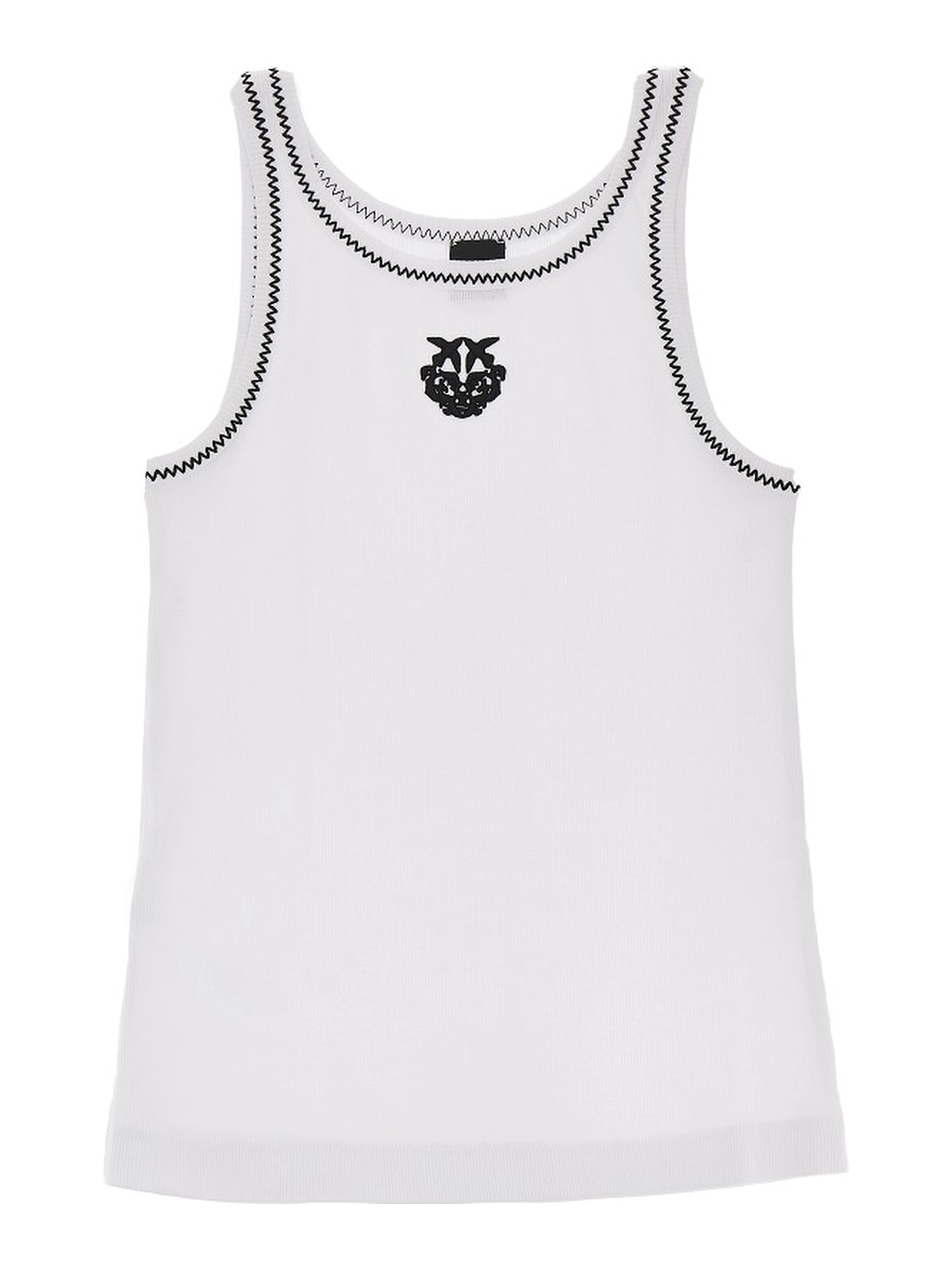 Love Birds embroidery ribbed tank top
