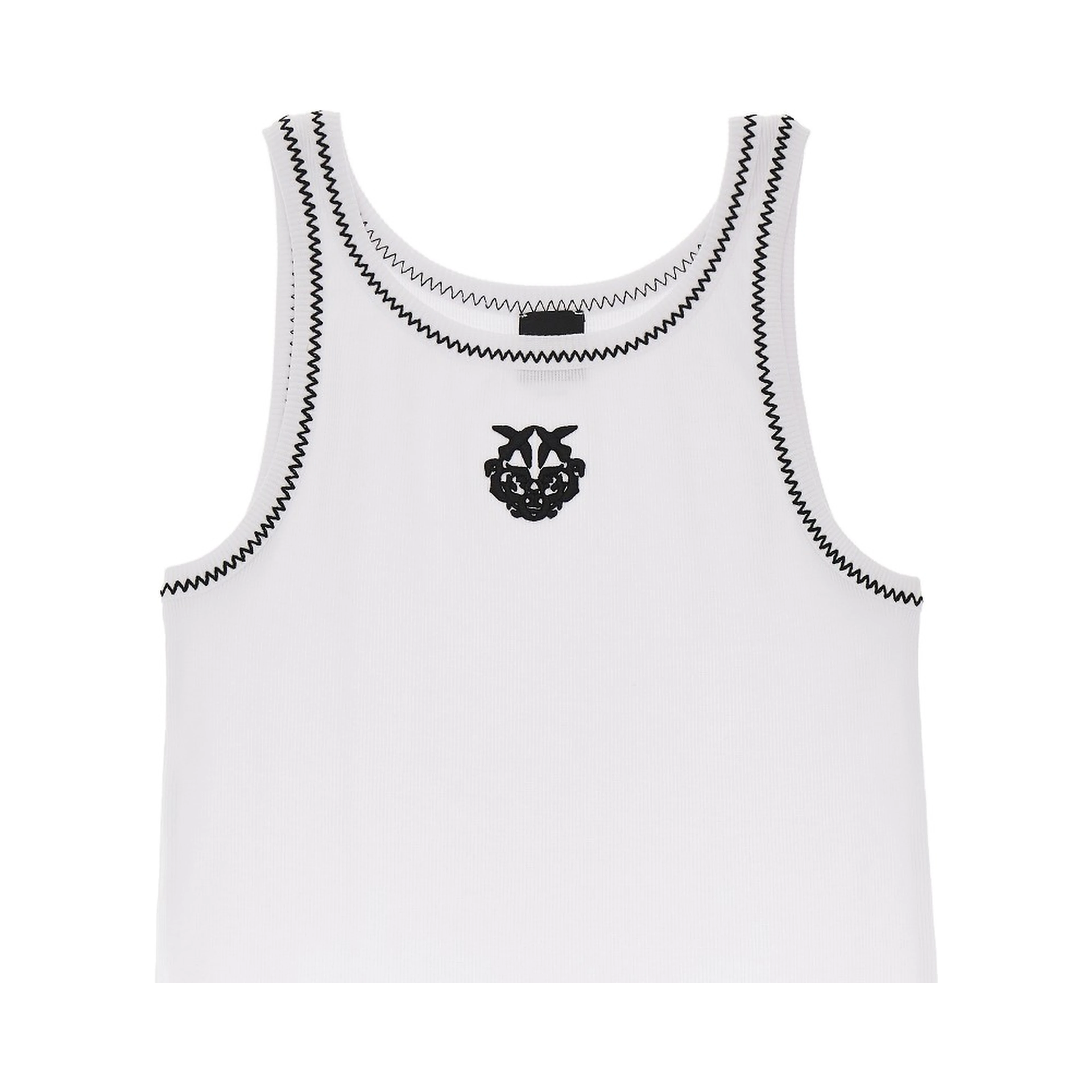 Love Birds embroidery ribbed tank top