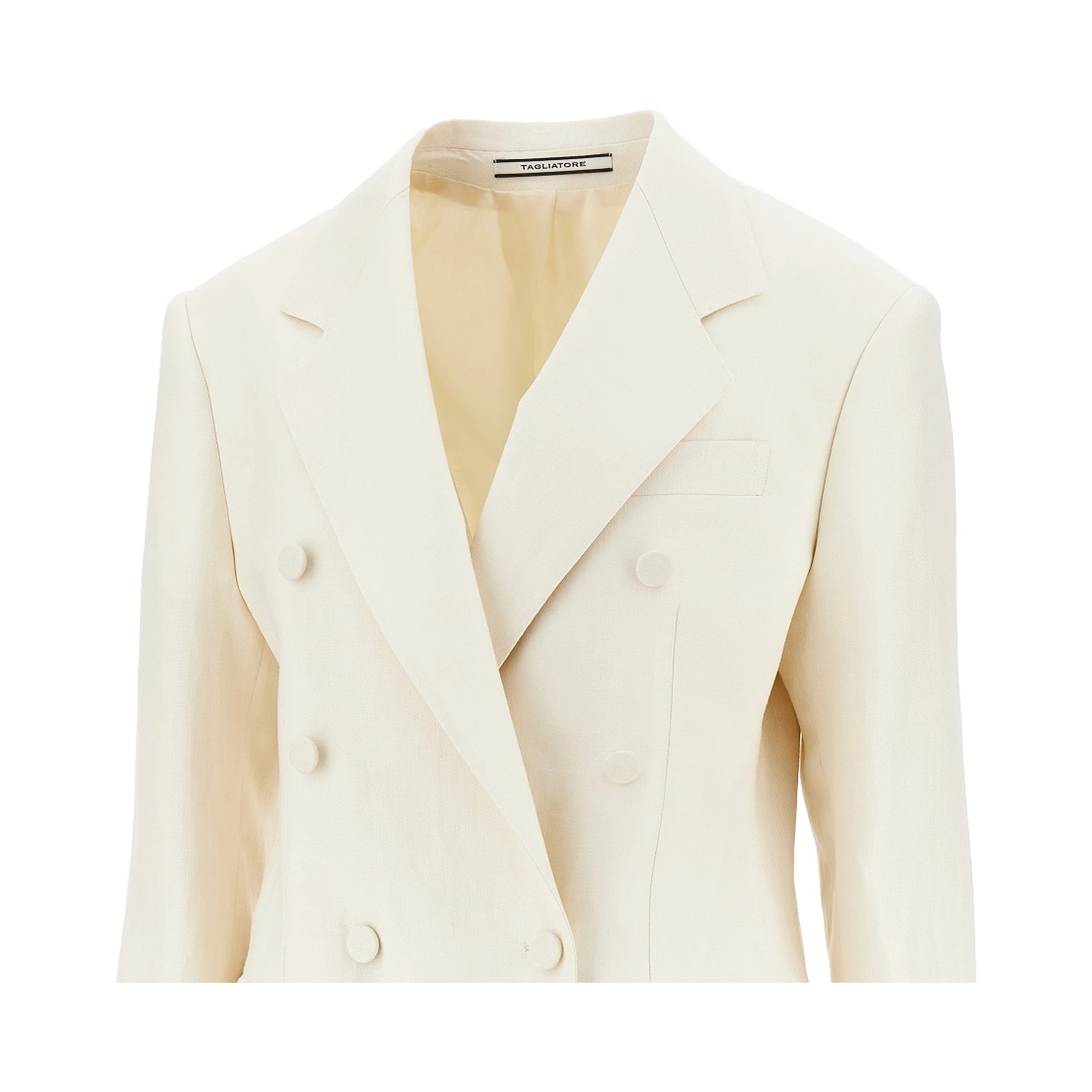 Double-breasted linen twill jacket