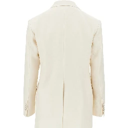 Double-breasted linen twill jacket