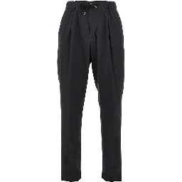 Technical poplin pants with drawstring