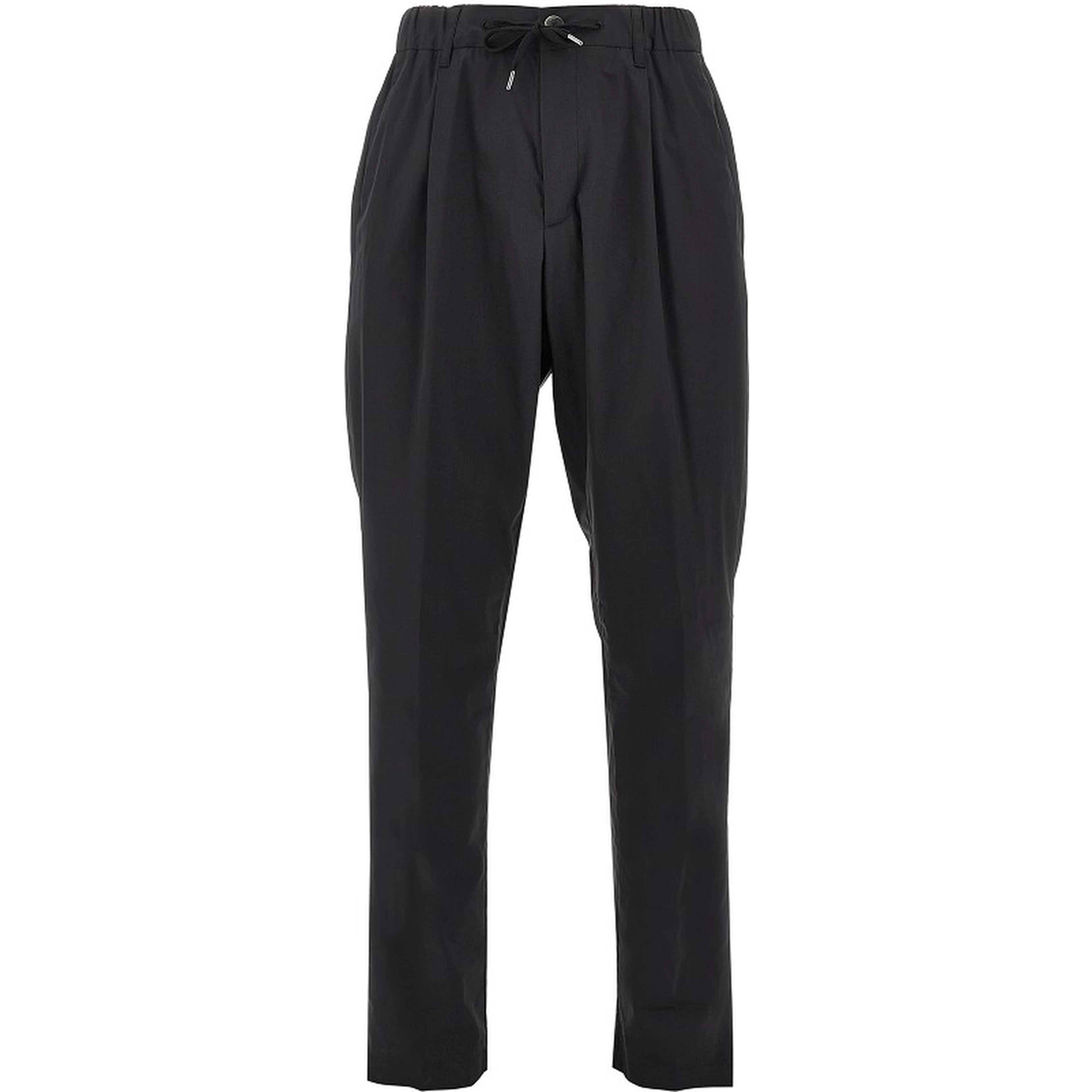 Technical poplin pants with drawstring