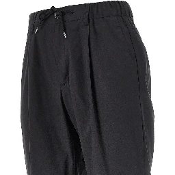 Technical poplin pants with drawstring