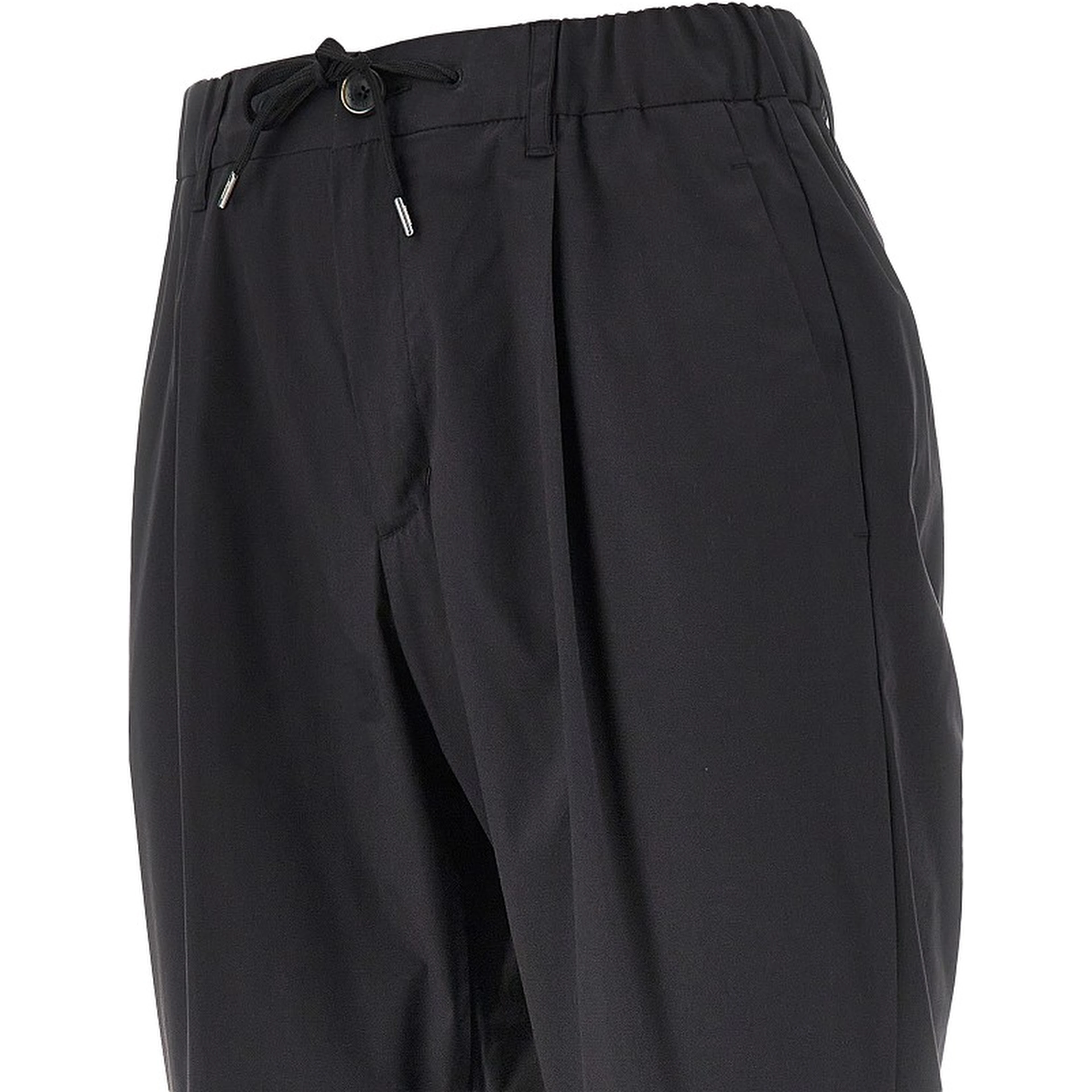 Technical poplin pants with drawstring