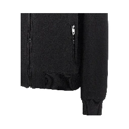 Full-zip hoodie with logo plate