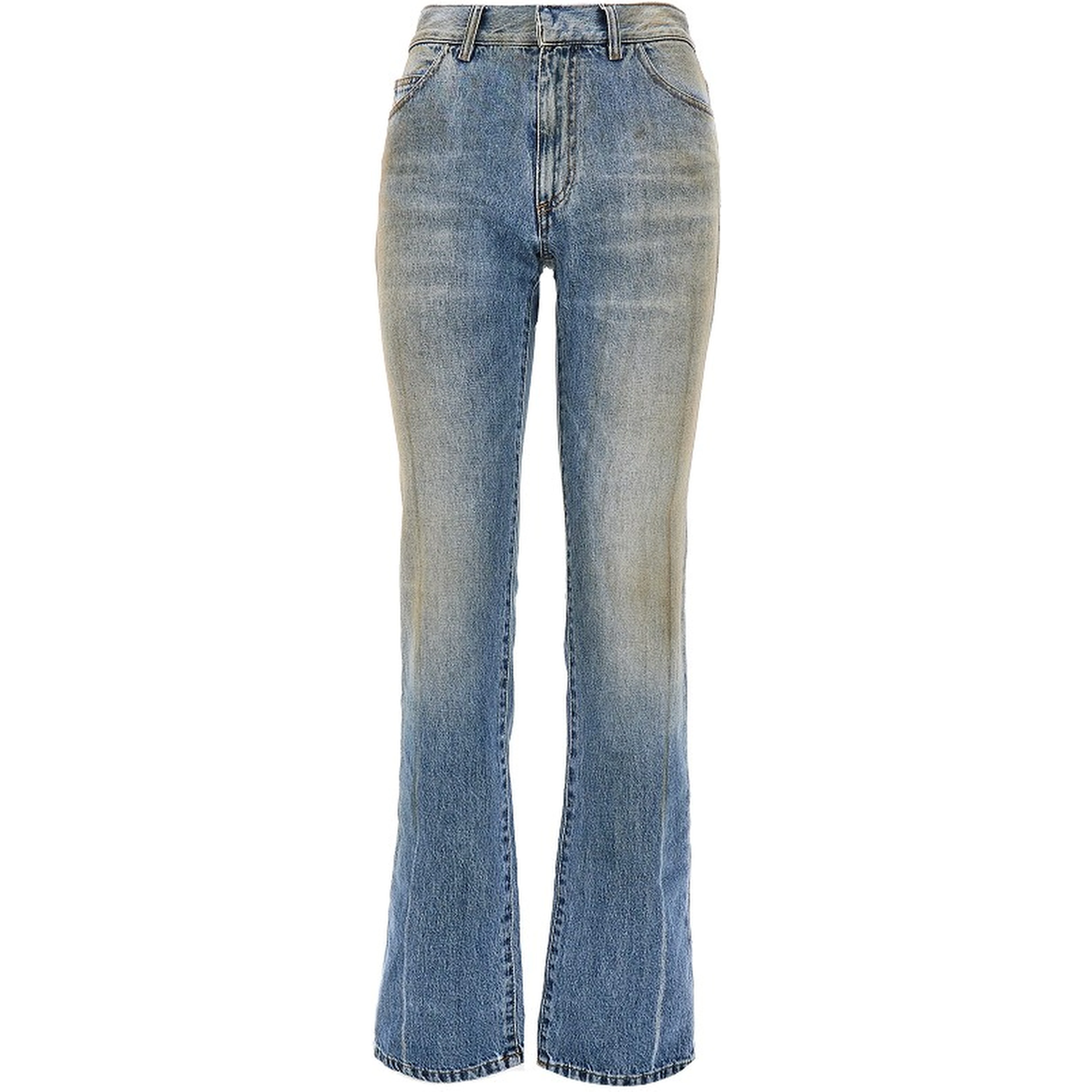 Used-effect straight leg jeans