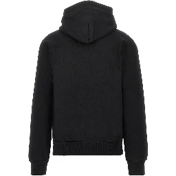 Full-zip hoodie with logo plate