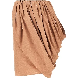 Draped poplin skirt