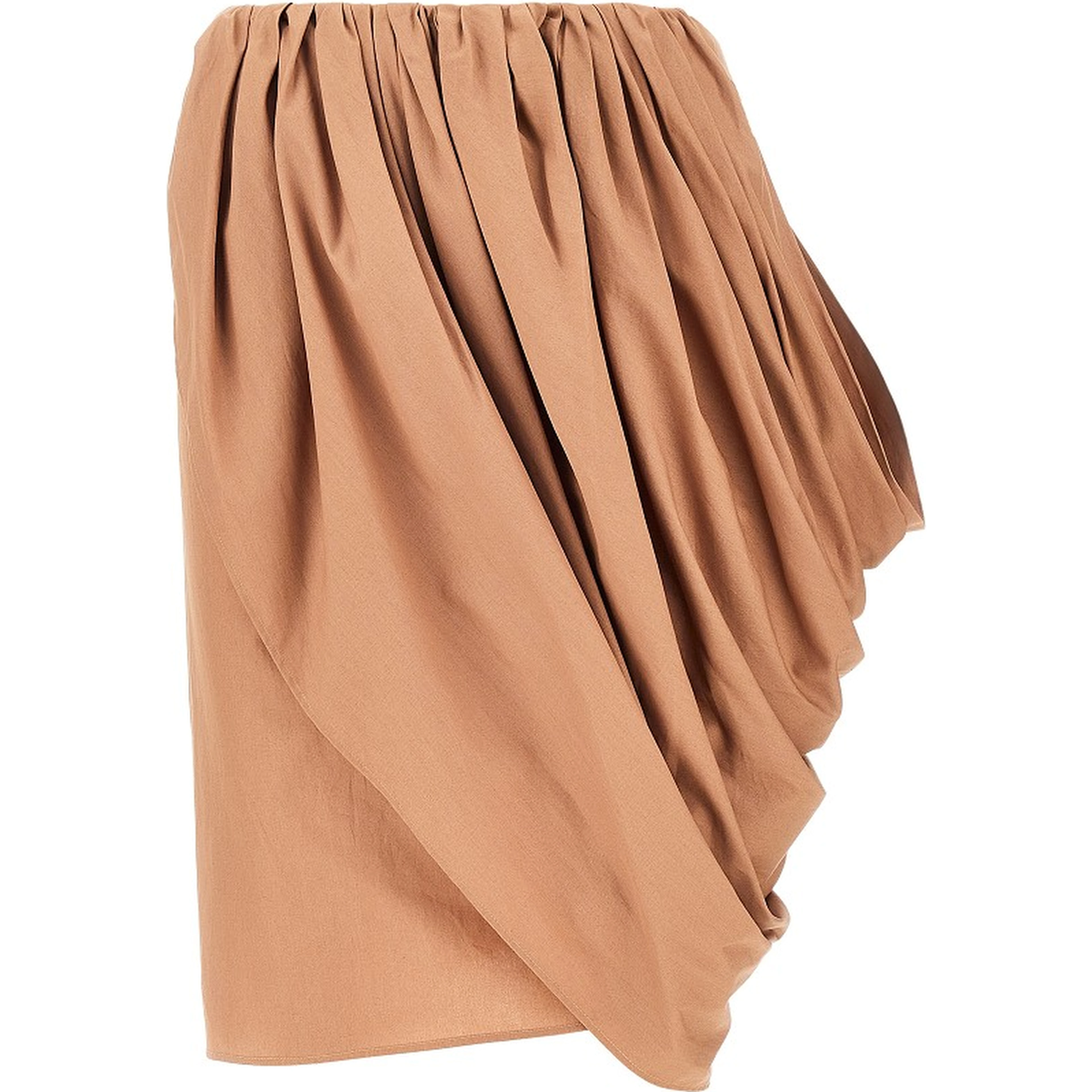 Draped poplin skirt