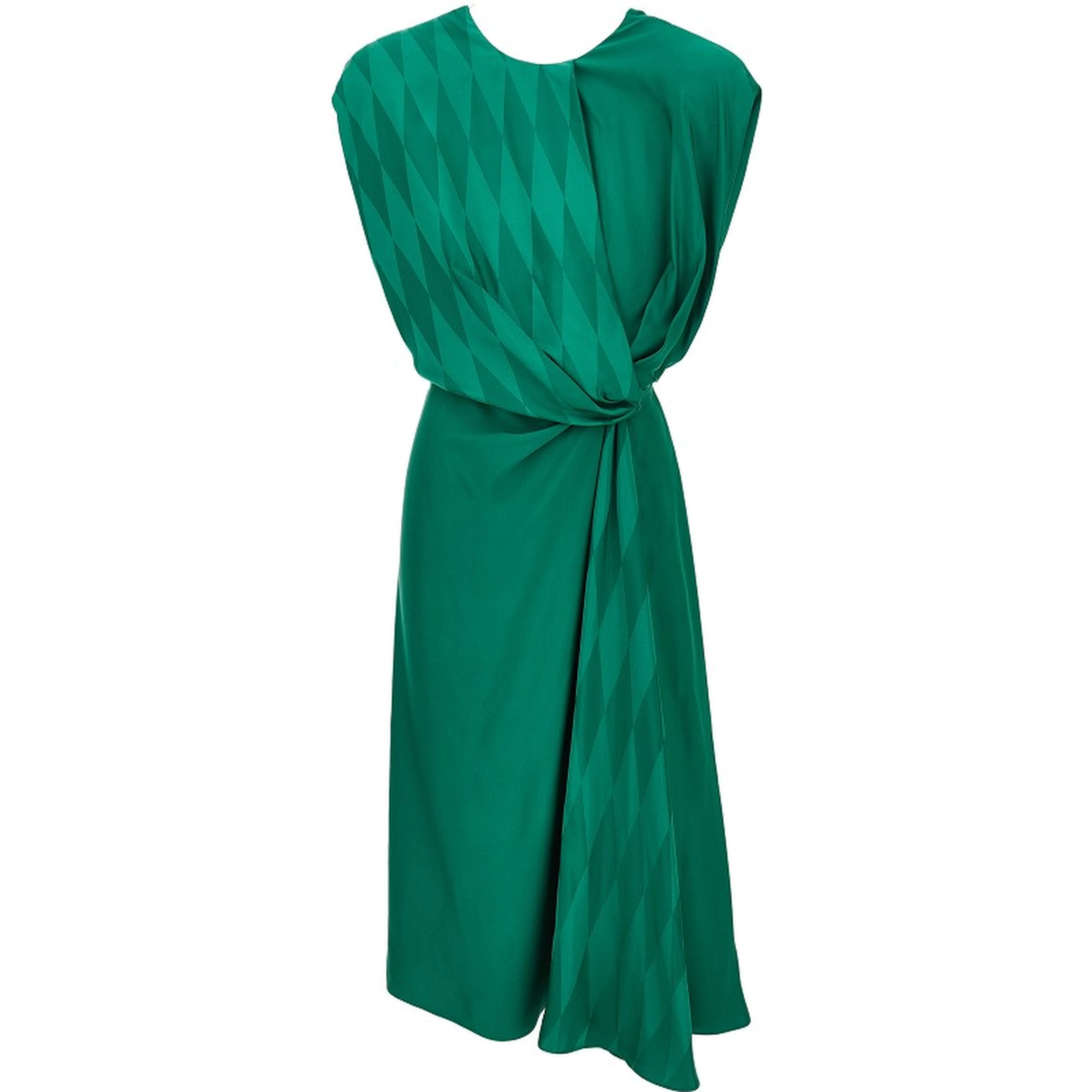 Diamond motif silk-blend midi dress