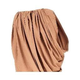 Draped poplin skirt