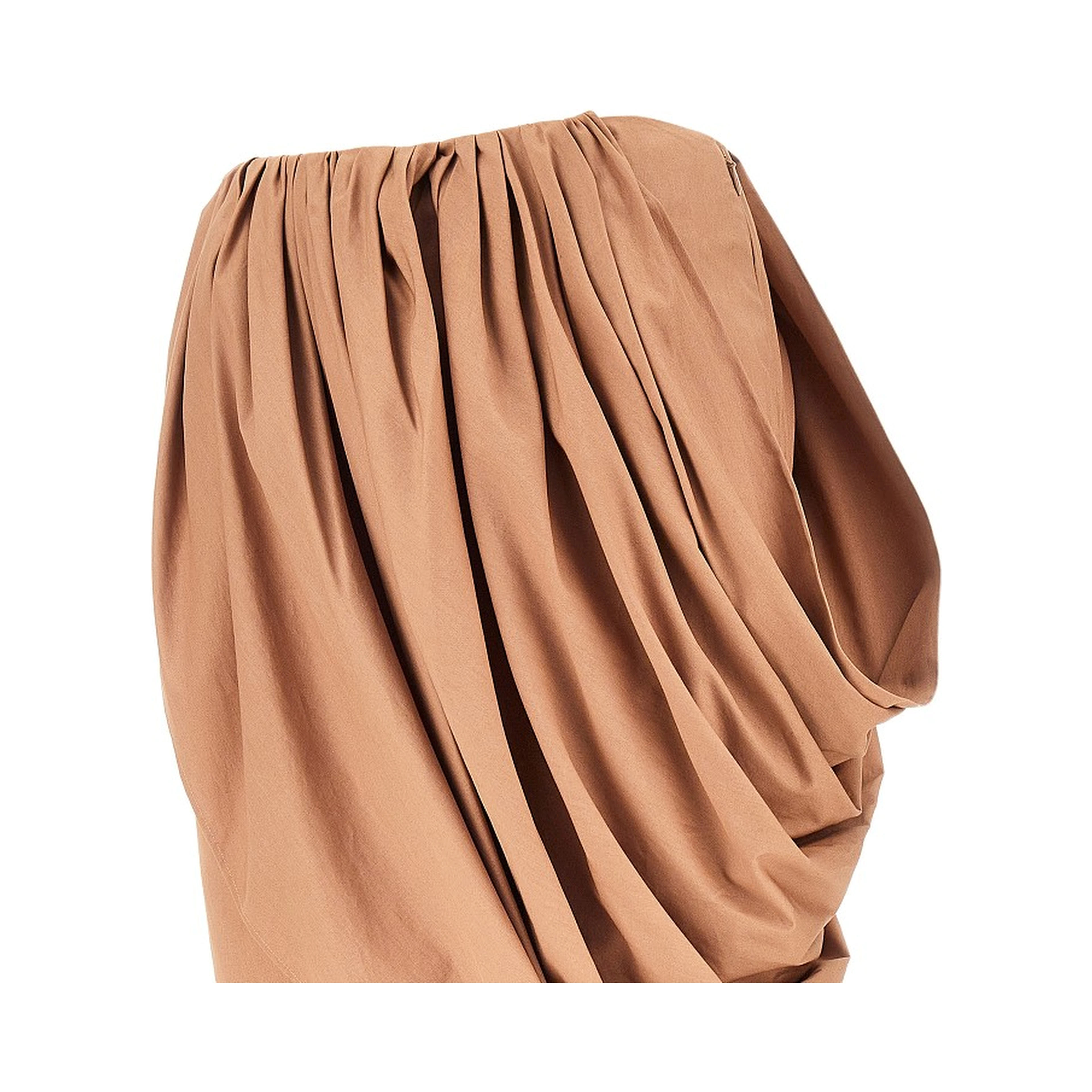 Draped poplin skirt
