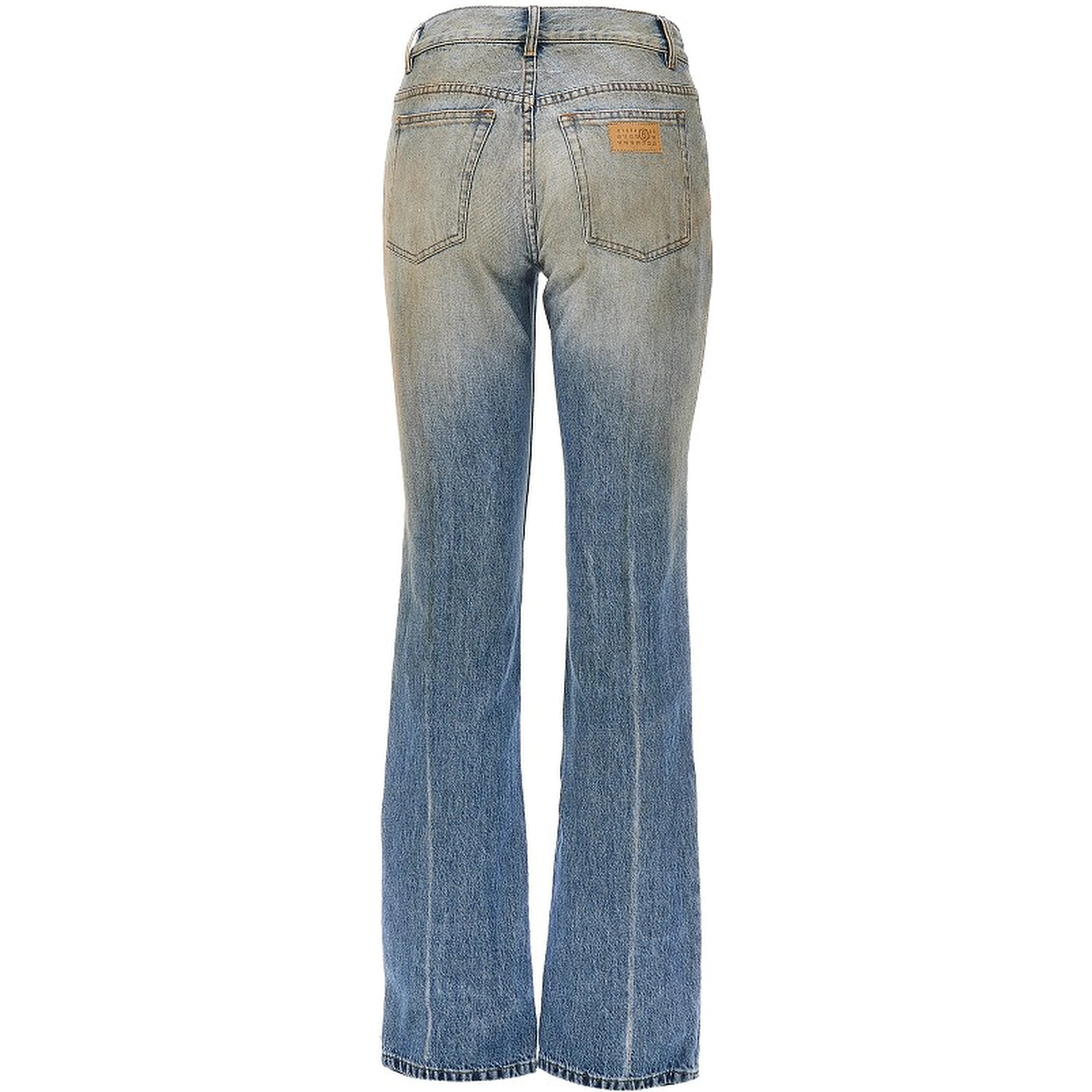 Used-effect straight leg jeans