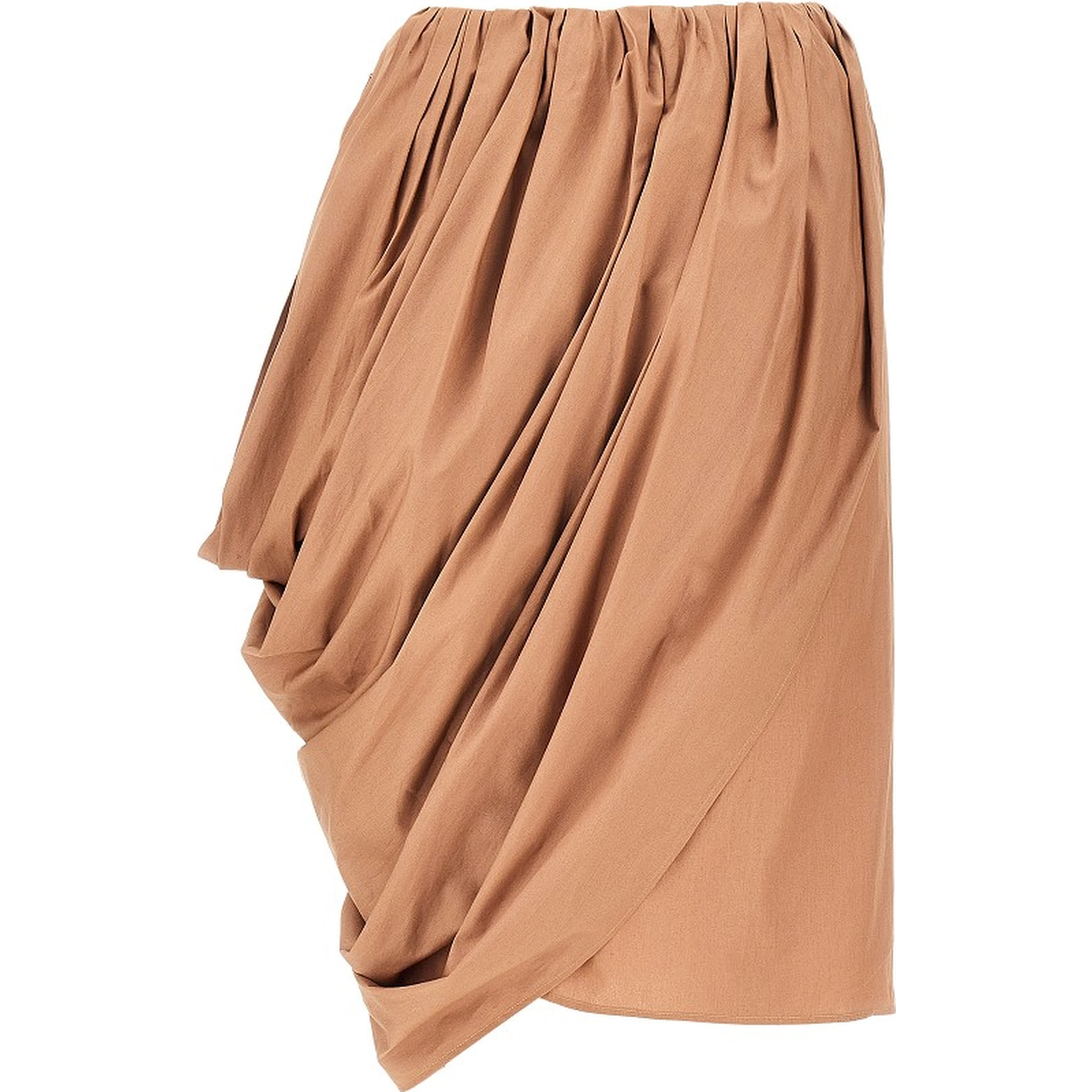 Draped poplin skirt