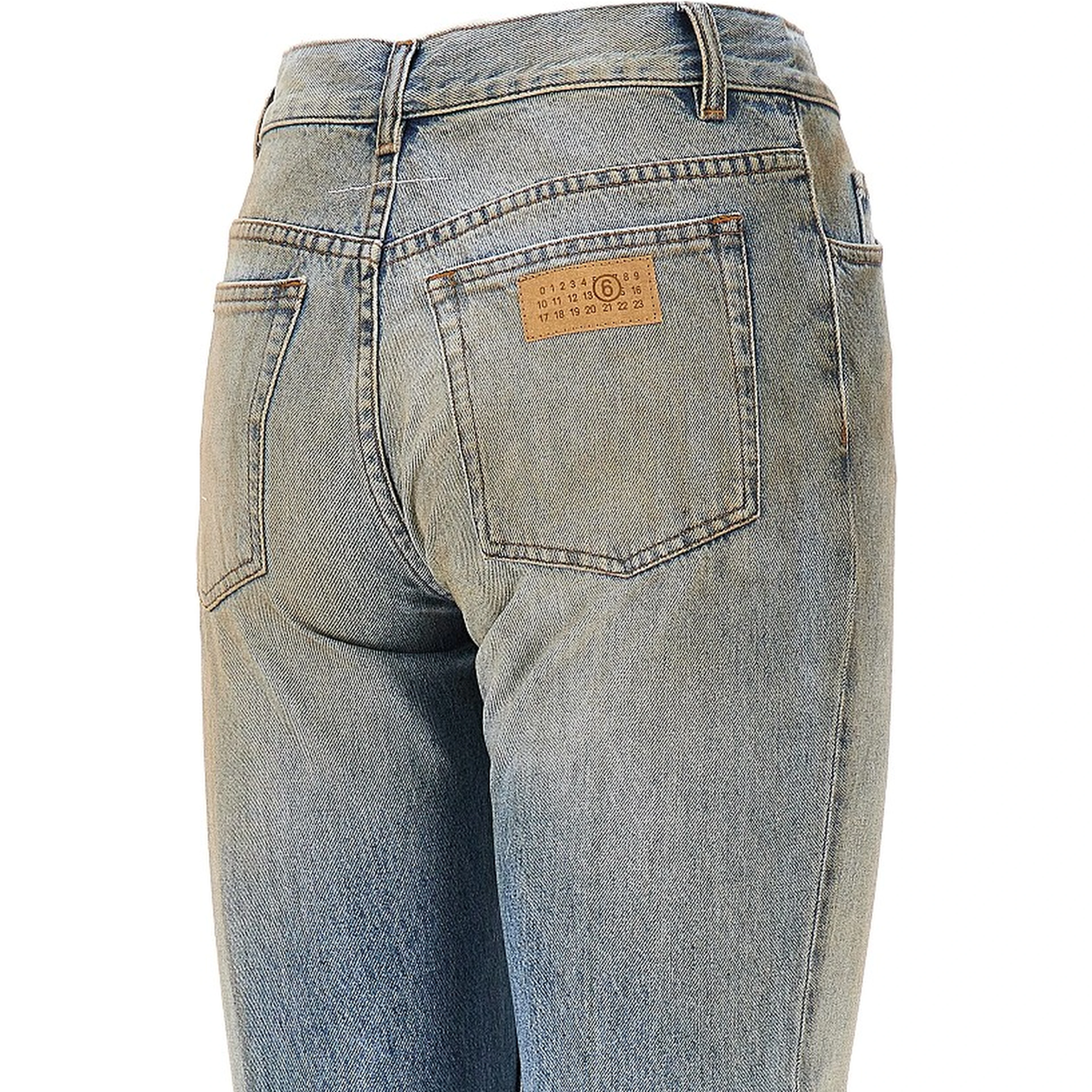 Used-effect straight leg jeans