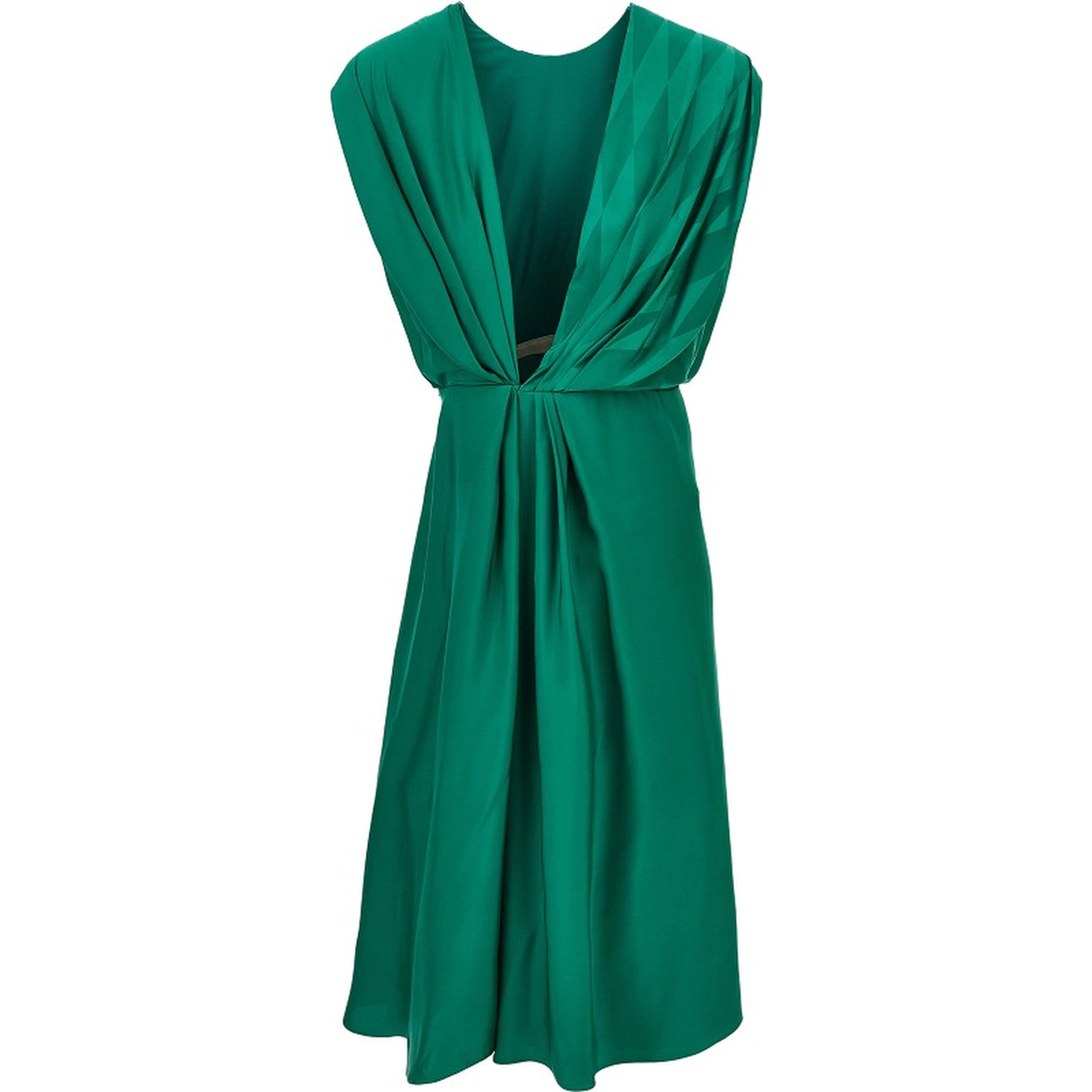 Diamond motif silk-blend midi dress