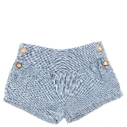 Striped denim shorts
