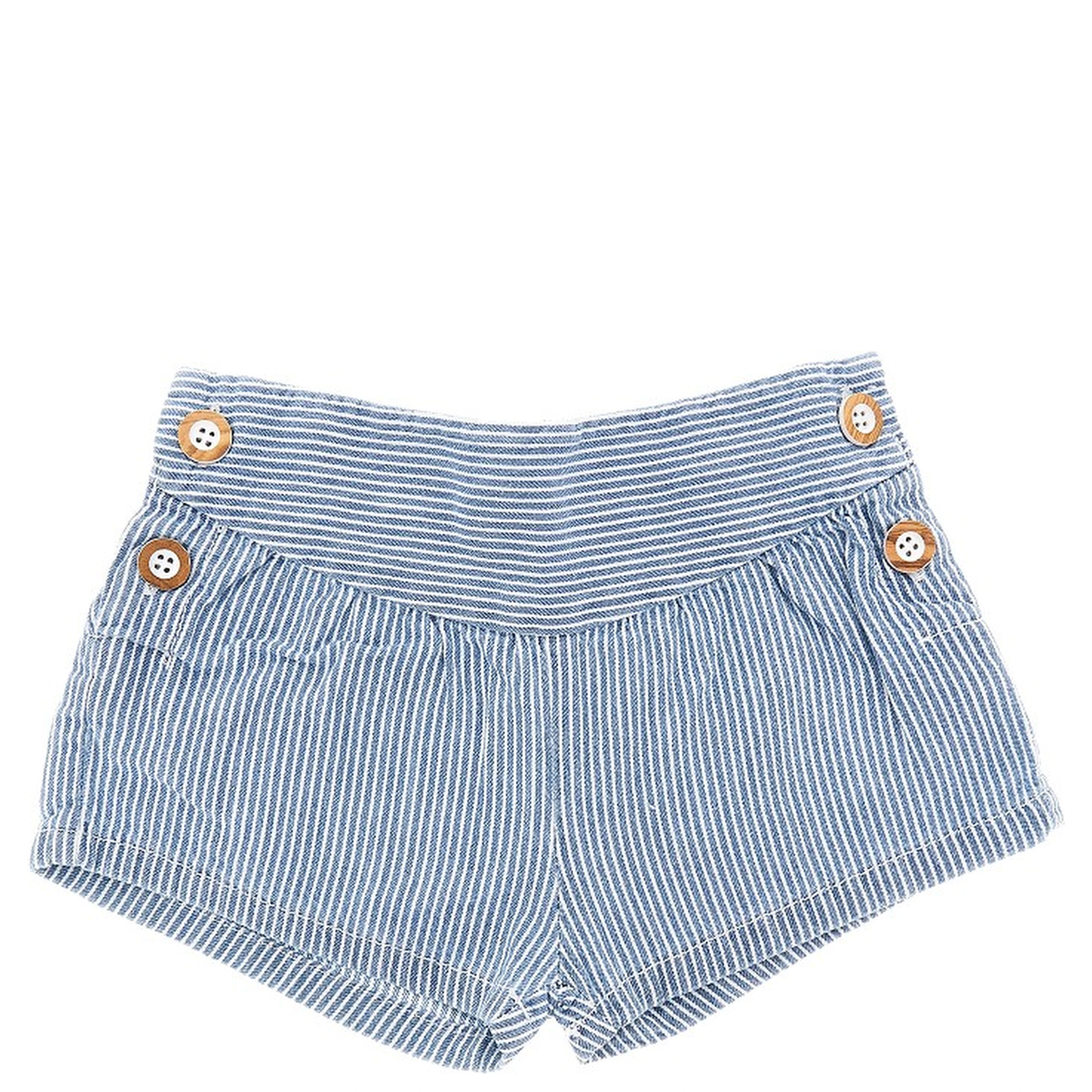 Striped denim shorts