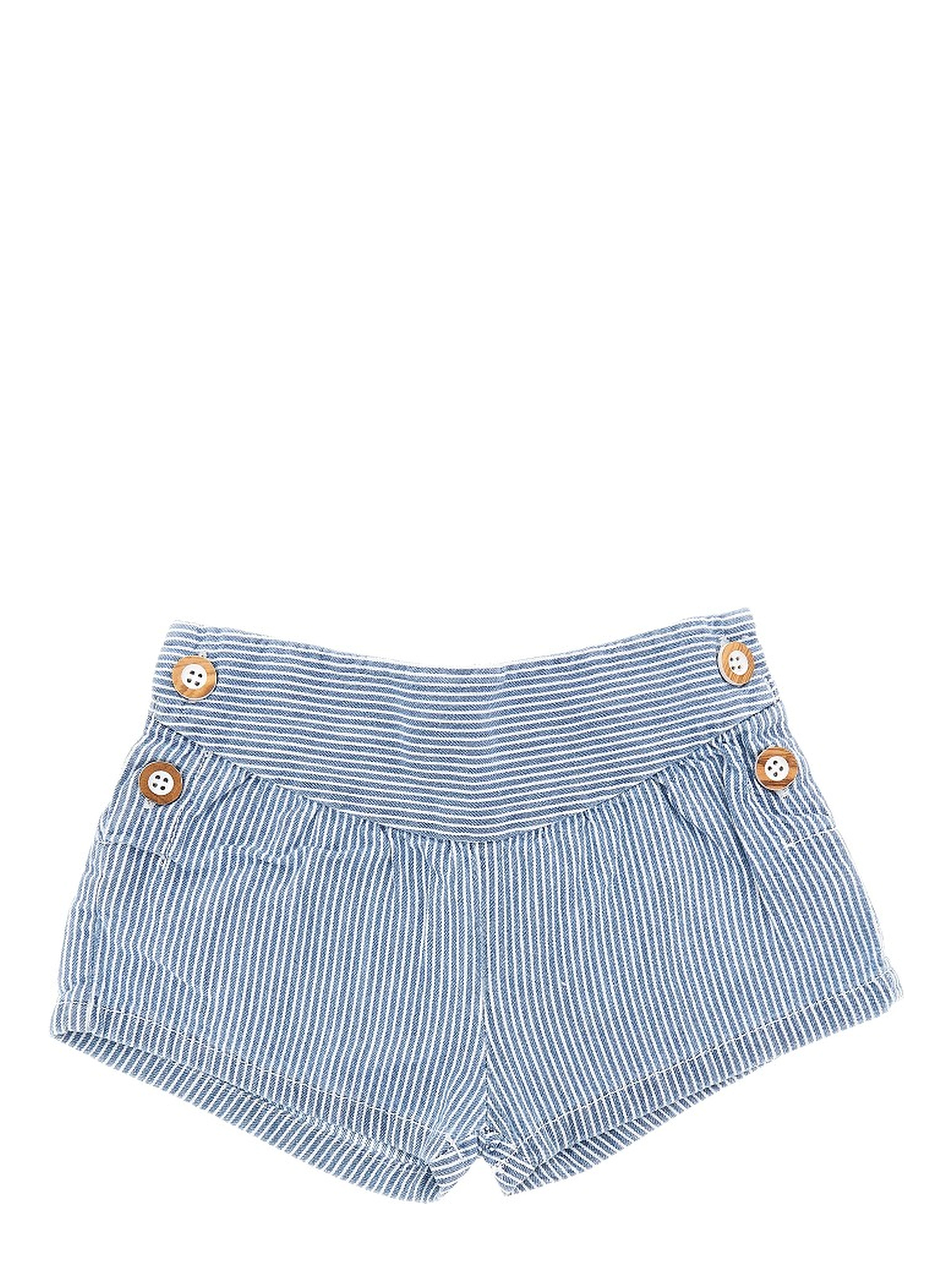Striped denim shorts