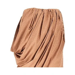 Draped poplin skirt