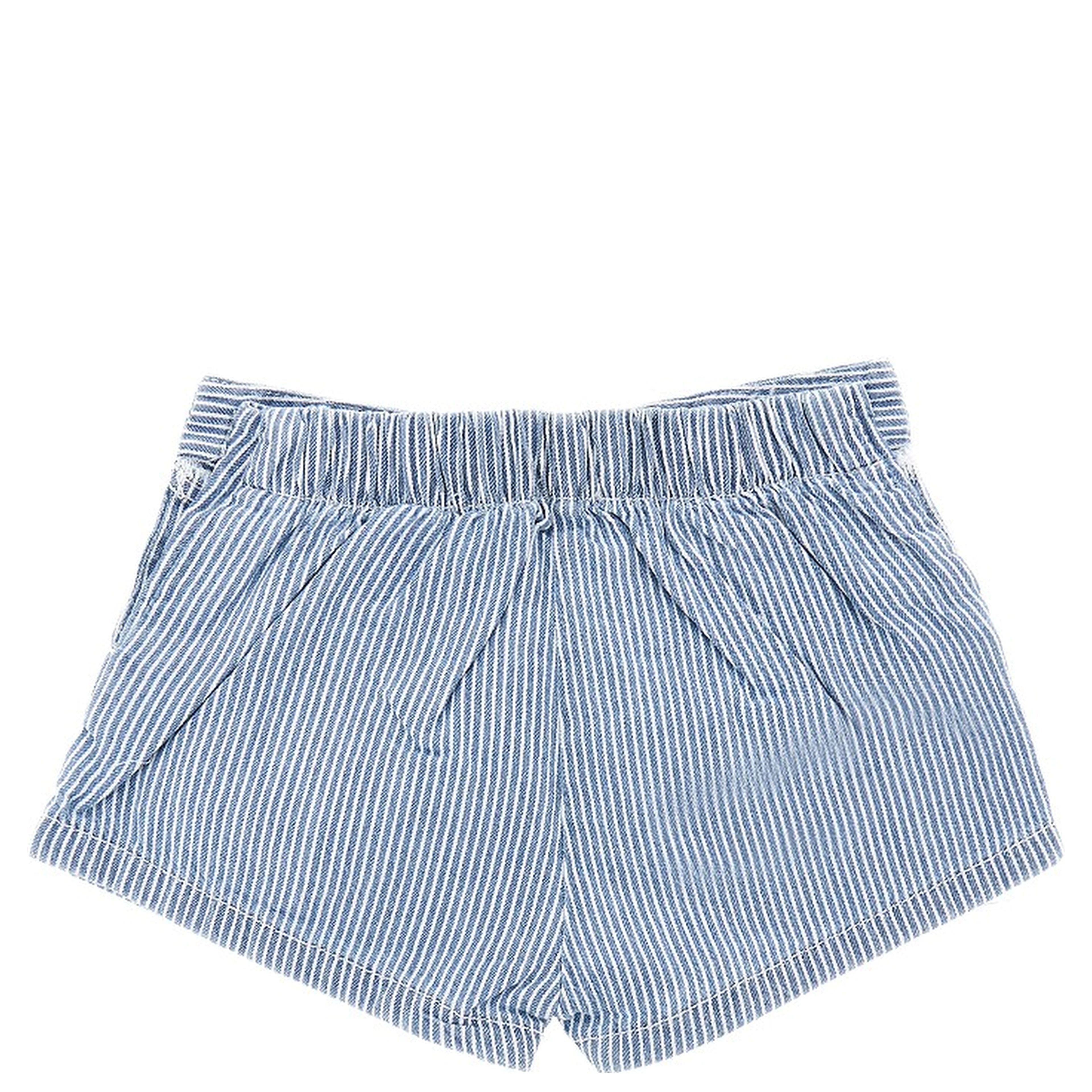 Striped denim shorts