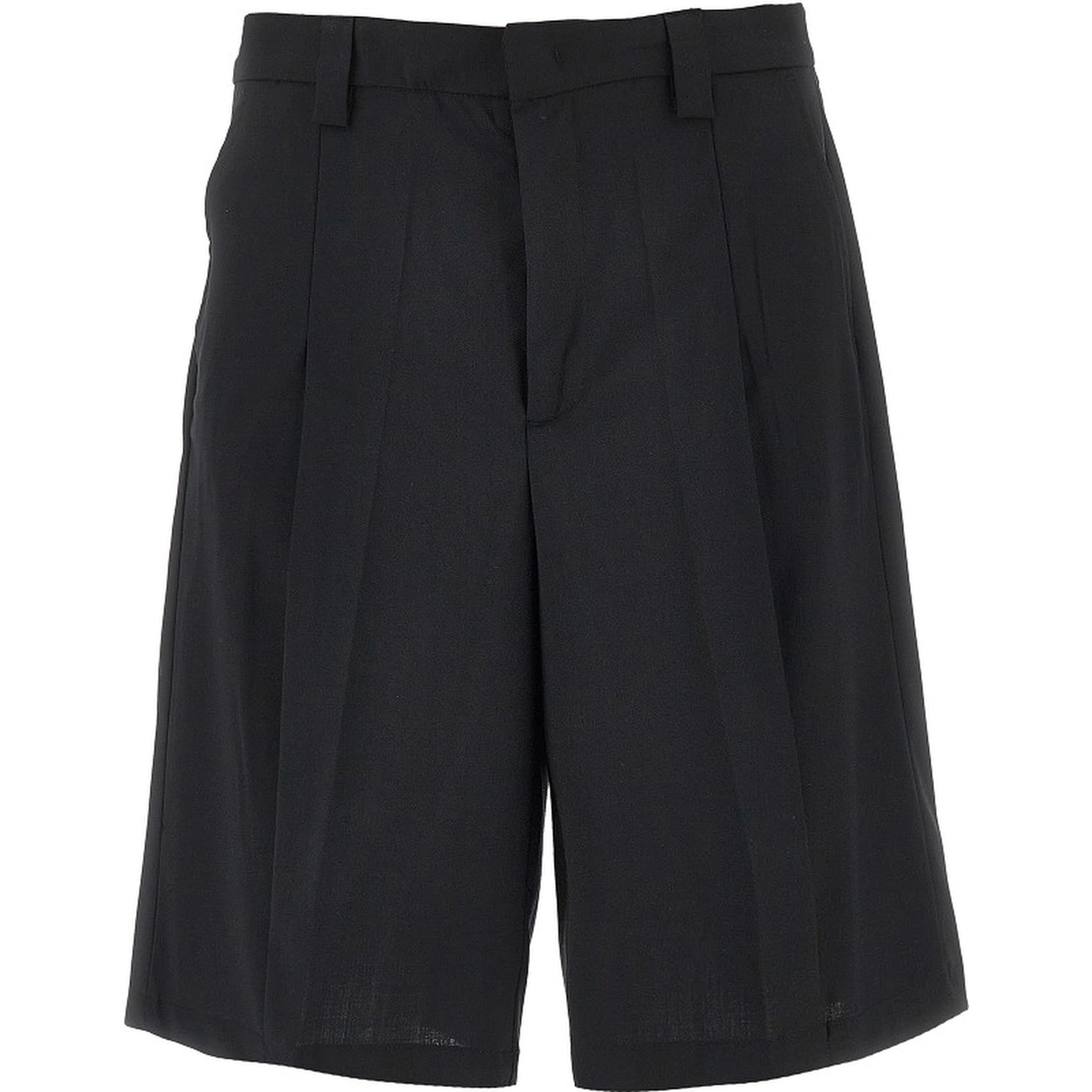 Wool-blend canvas bermuda shorts