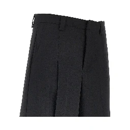 Wool-blend canvas bermuda shorts