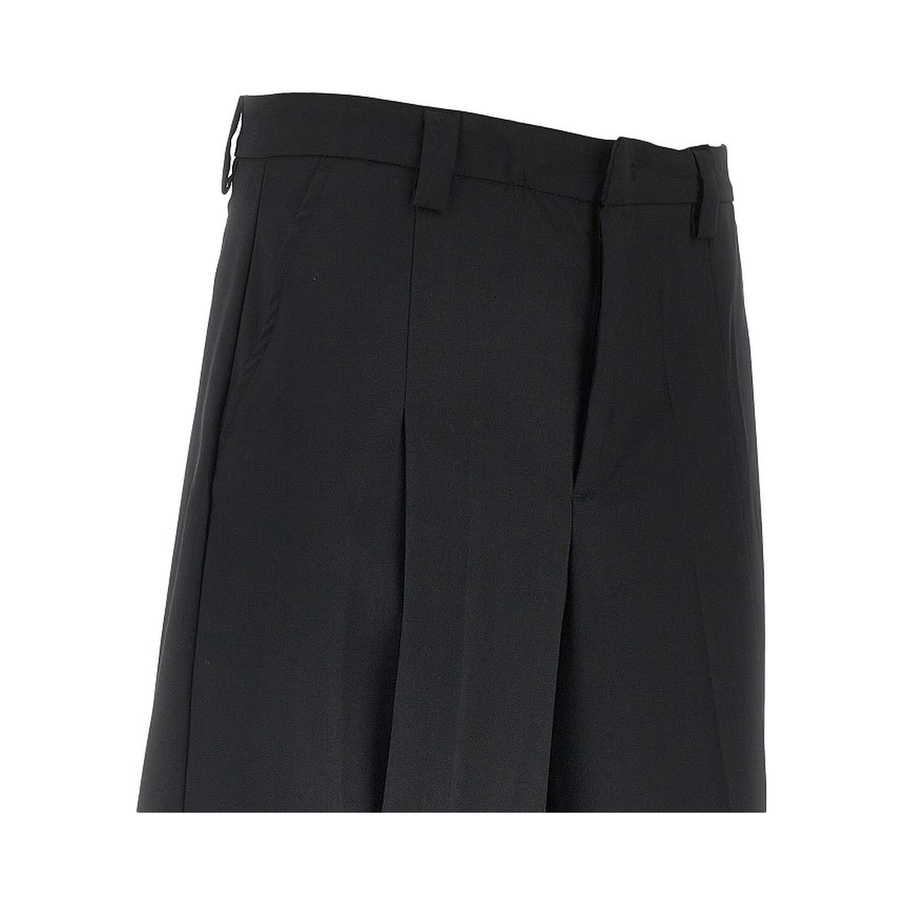 Wool-blend canvas bermuda shorts
