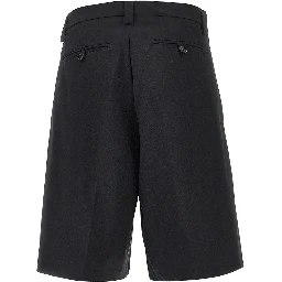 Wool-blend canvas bermuda shorts