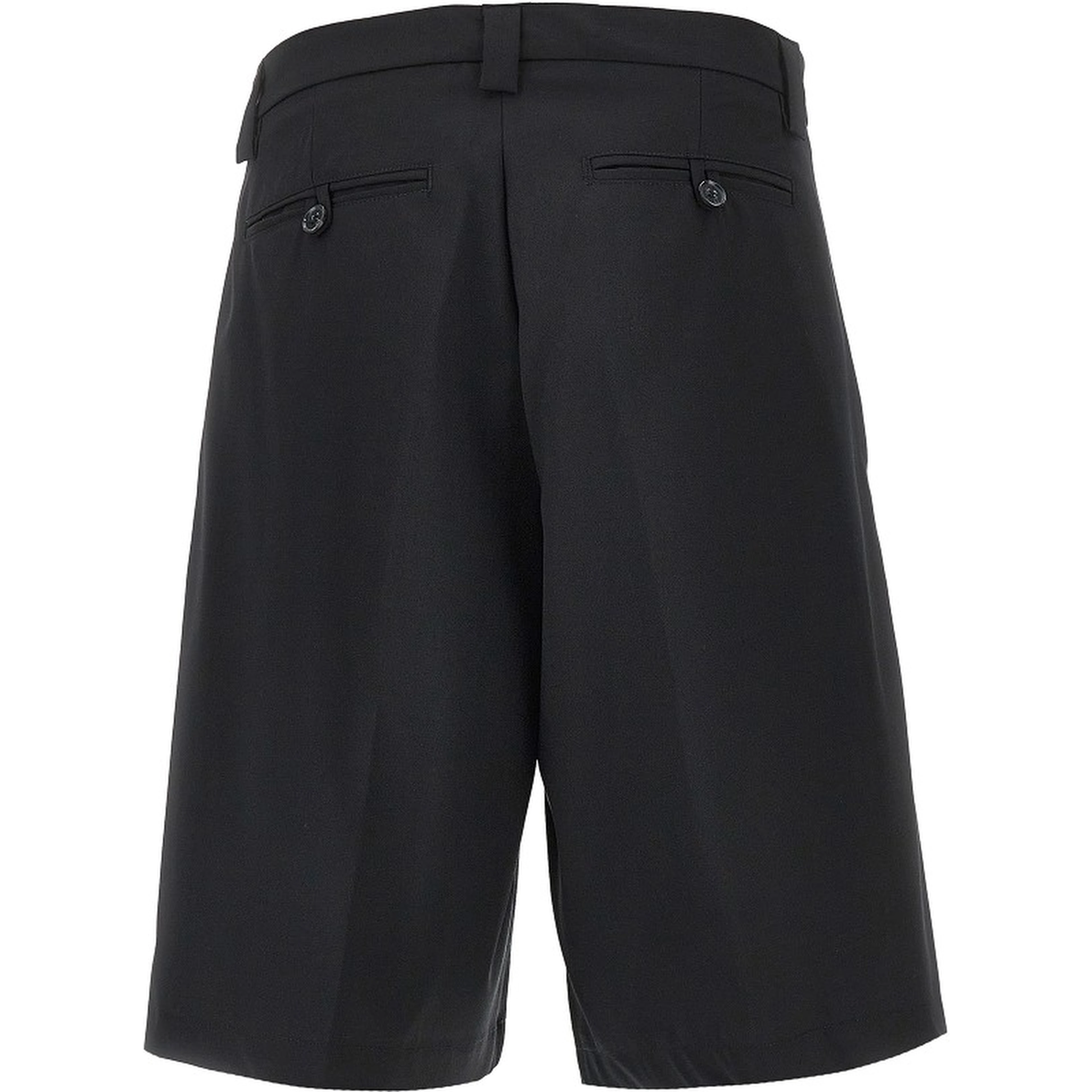 Wool-blend canvas bermuda shorts