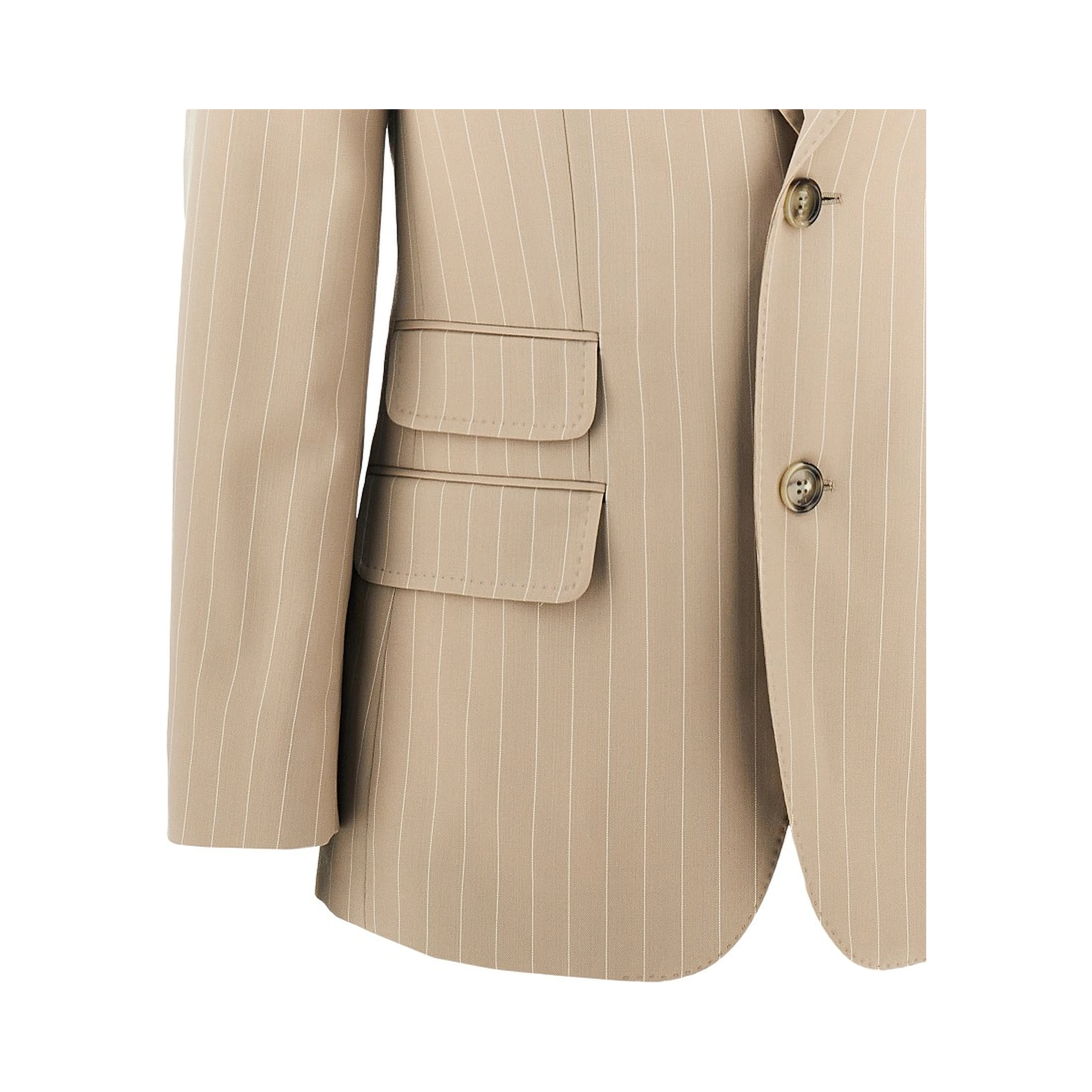 Pinstriped wool single-breasted jacket