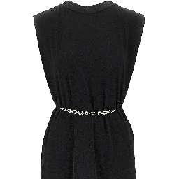 Jersey long dress with chain belt