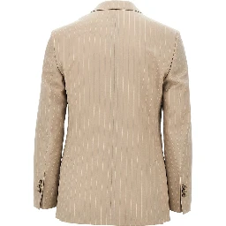 Pinstriped wool single-breasted jacket
