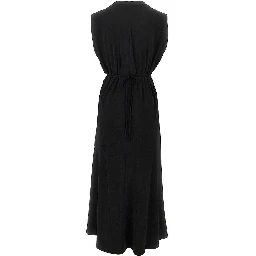 Jersey long dress with chain belt