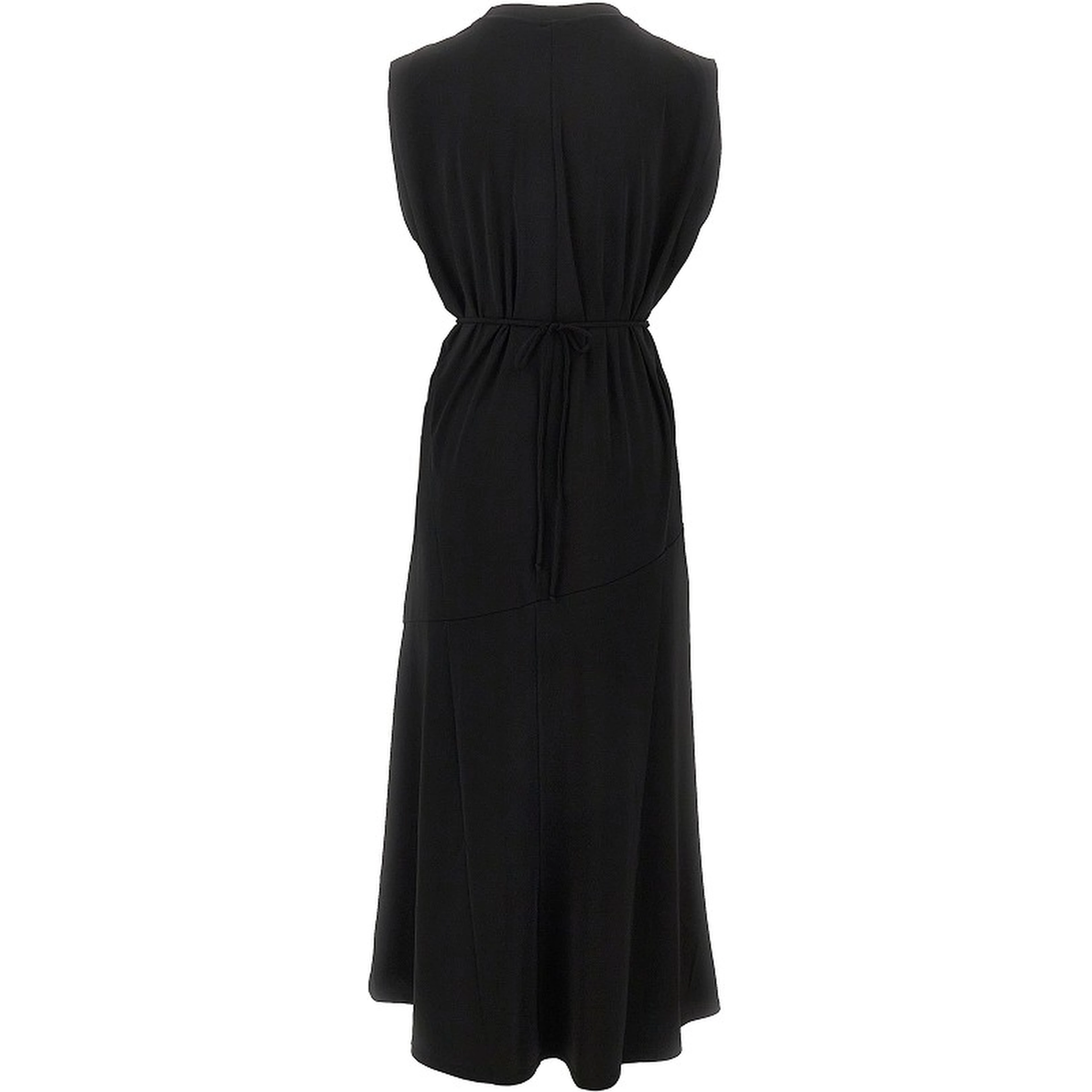Jersey long dress with chain belt