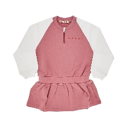 Logo print french terry mini dress