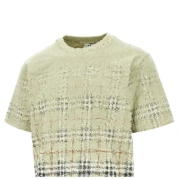 Cotton T-shirt with faded Check motif