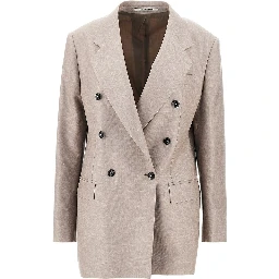 Double-breasted twill jacket
