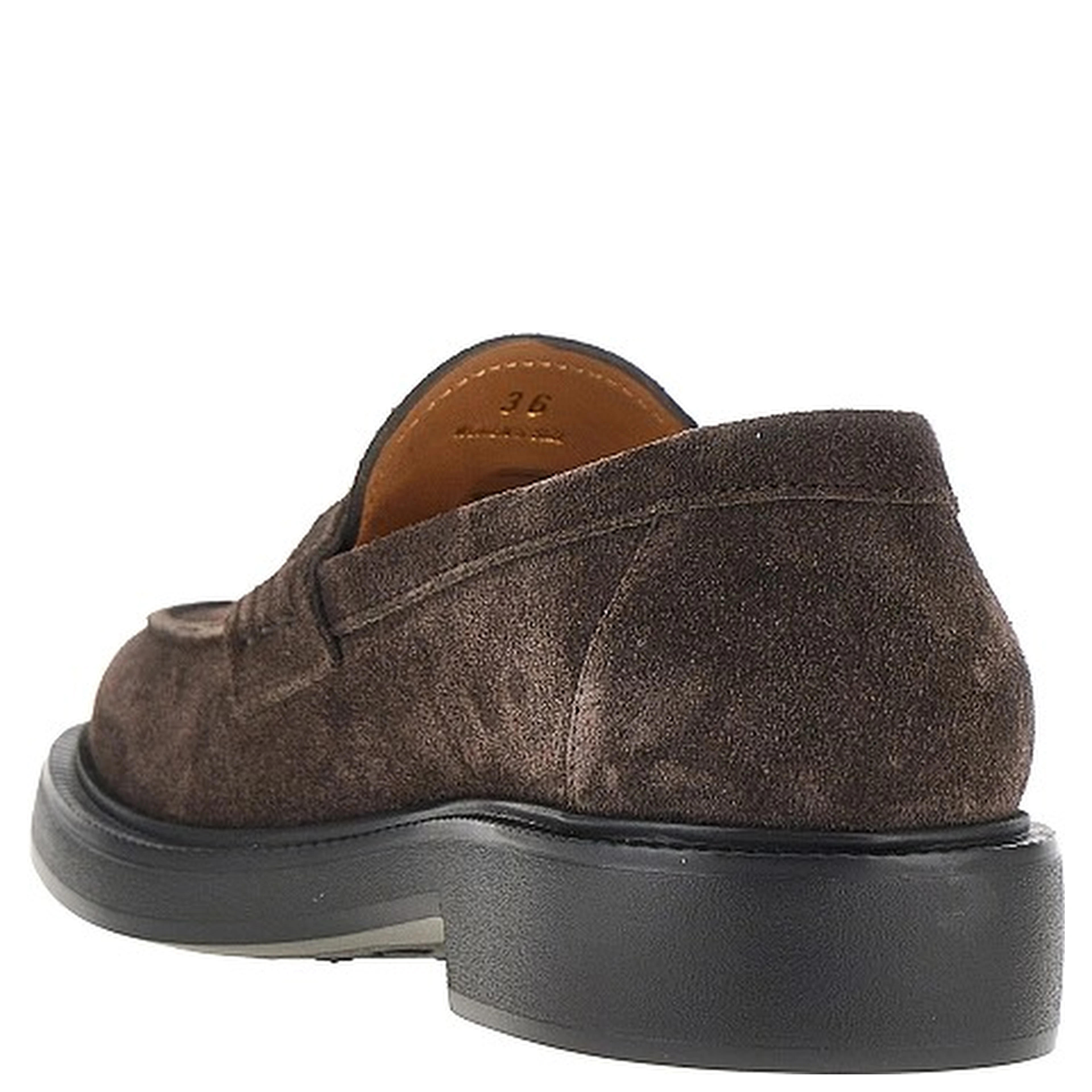 Suede leather loafers with logo