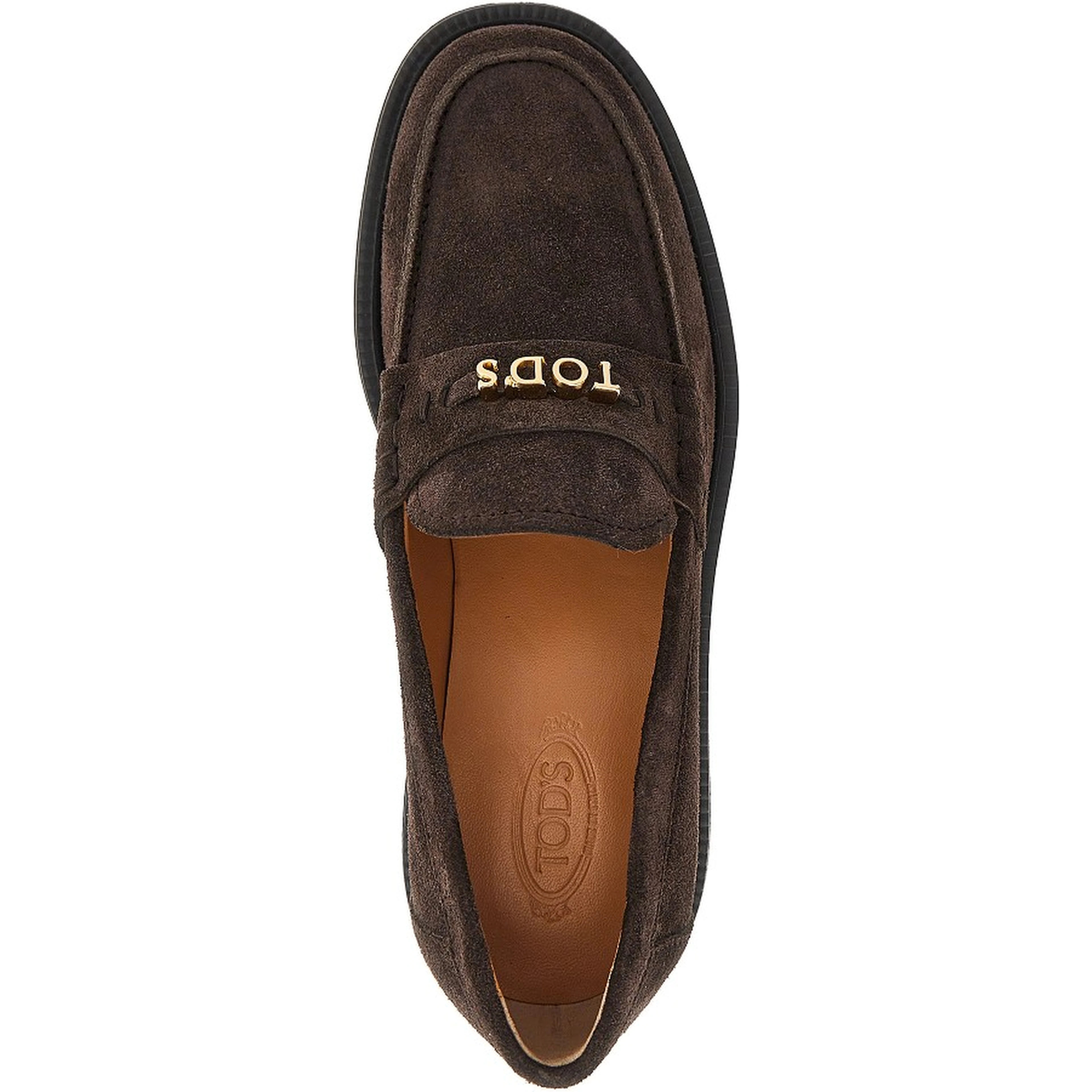 Suede leather loafers with logo