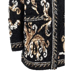Jacquard wool cardigan