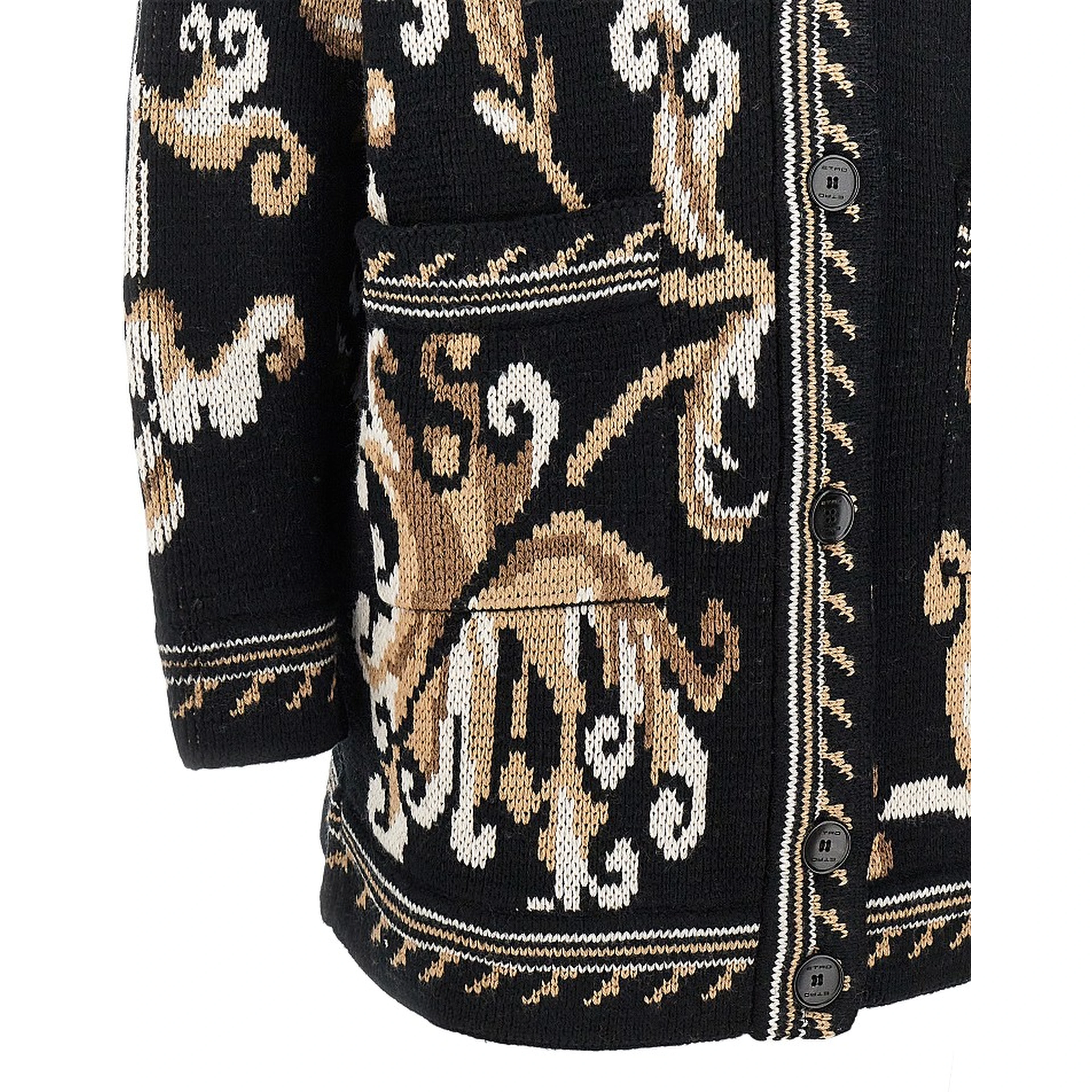 Jacquard wool cardigan