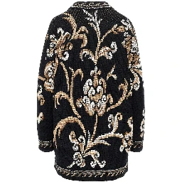 Jacquard wool cardigan