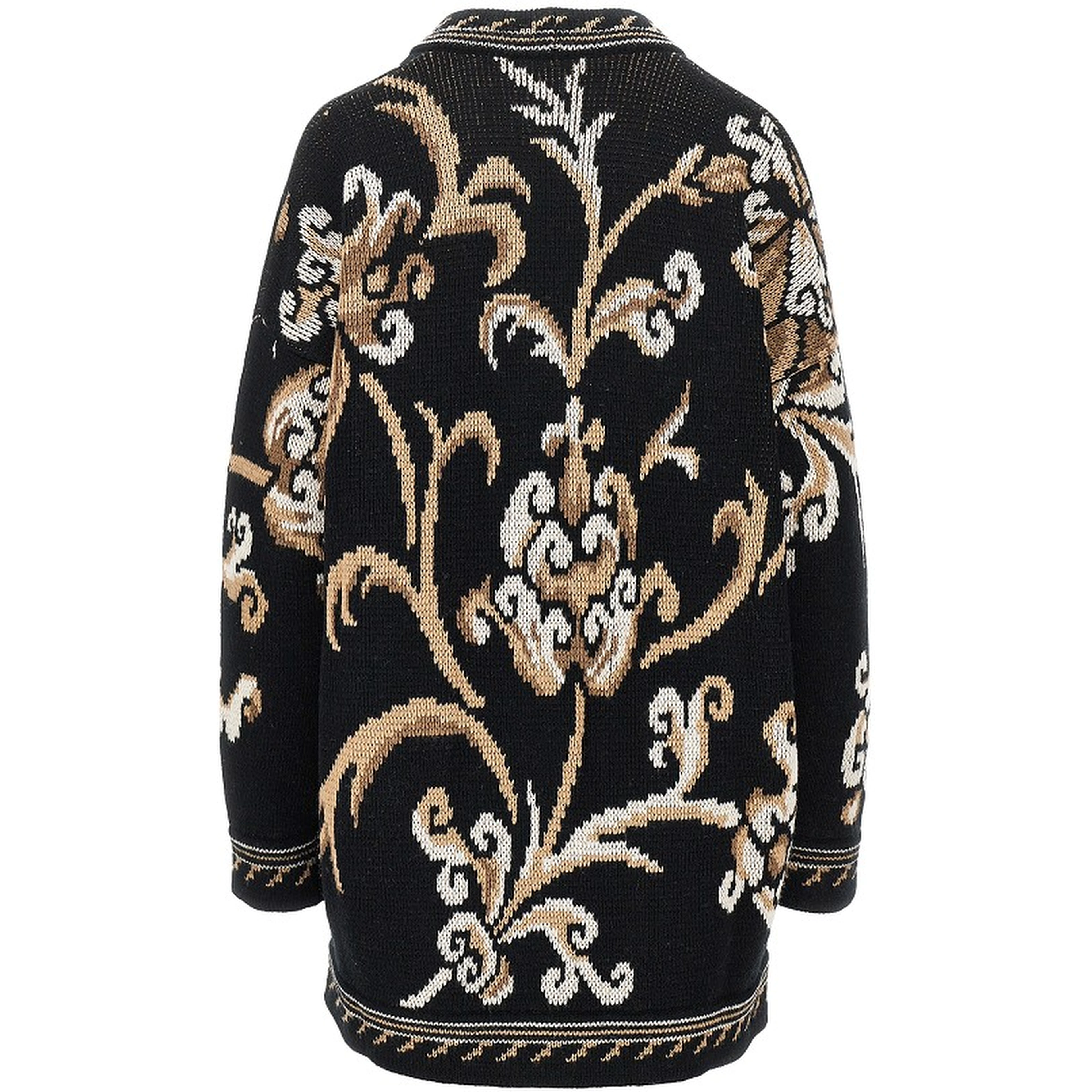 Jacquard wool cardigan