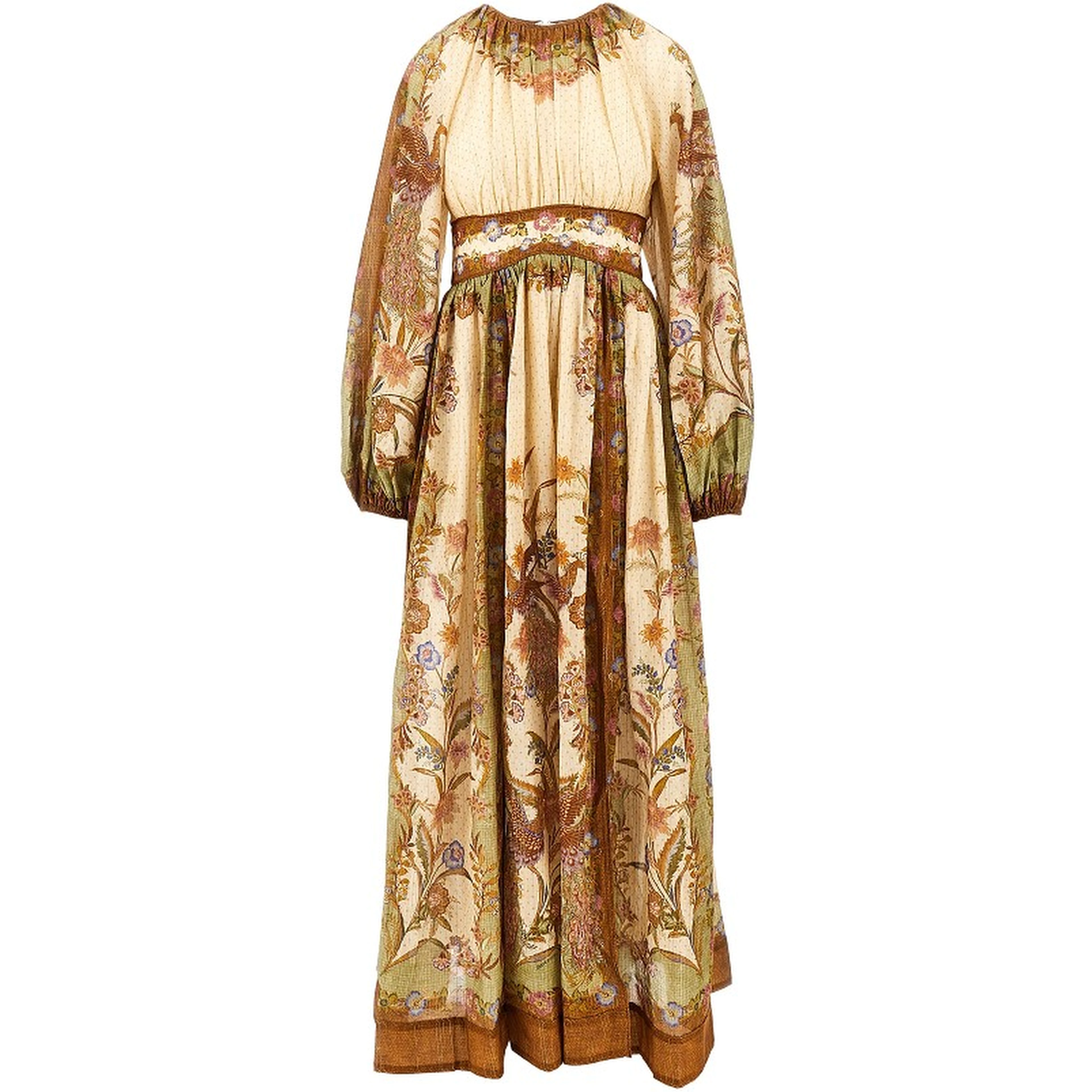 'Indra' cotton and silk long dress