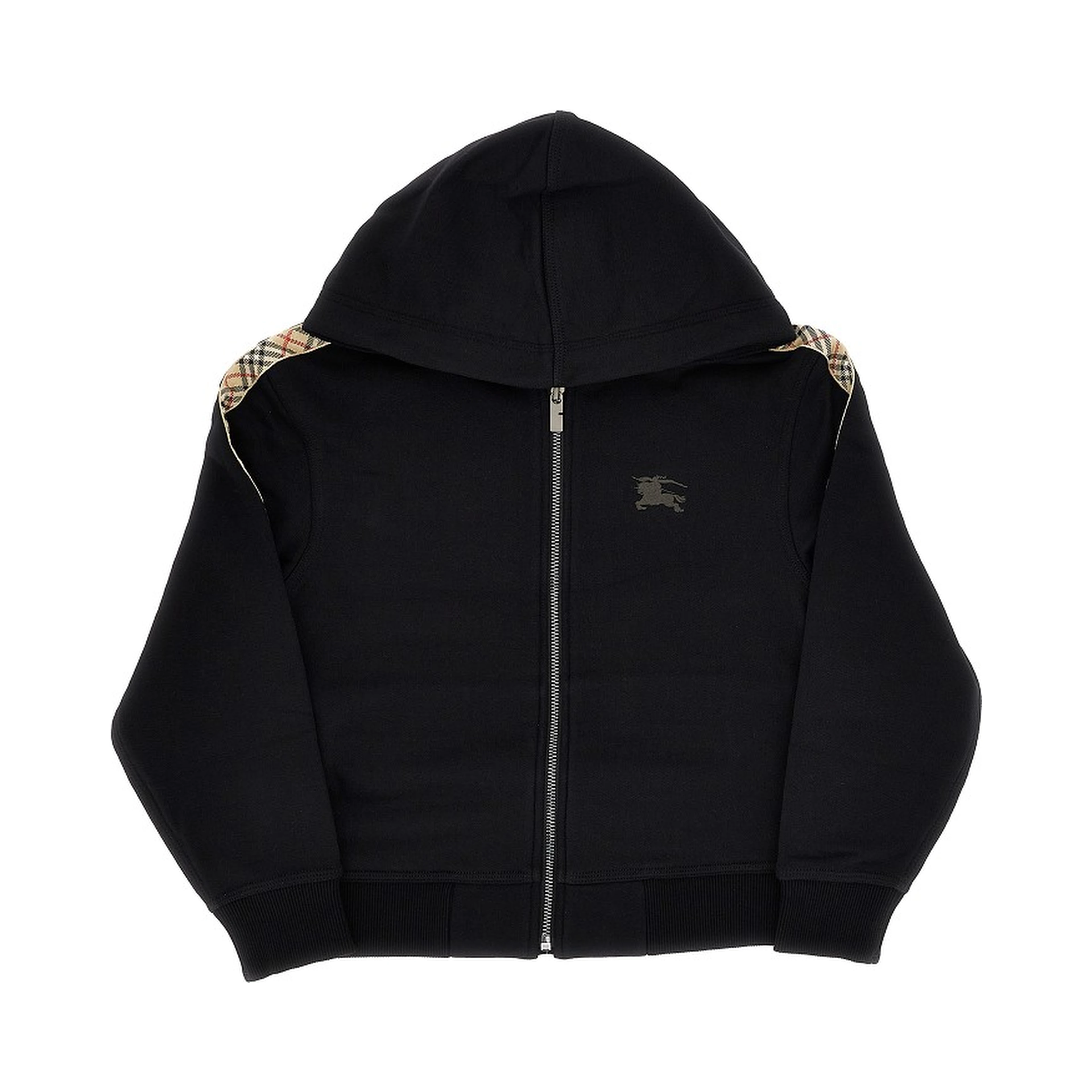 Full-zip hoodie with Check trimmings