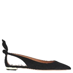 'Bow Tie' suede leather ballet flats