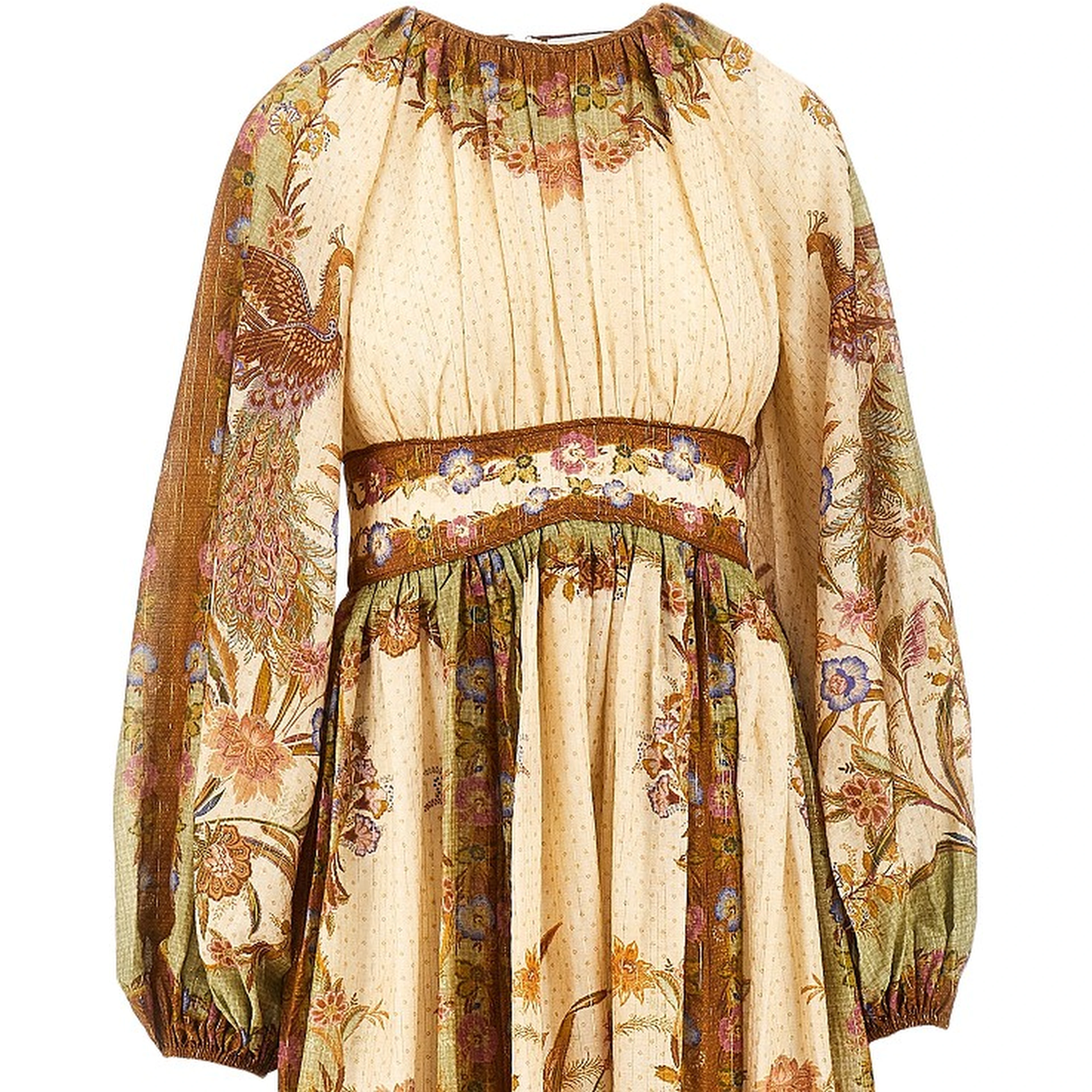 'Indra' cotton and silk long dress